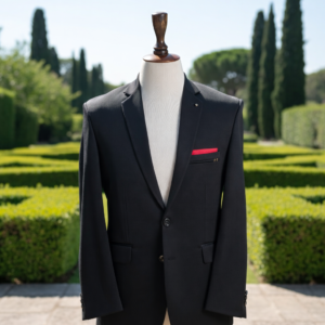 BLACK WOOLEN FORMAL COAT