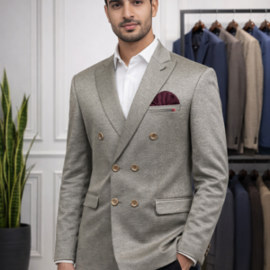 OLIVE GREY DOUBLE PRESS COAT