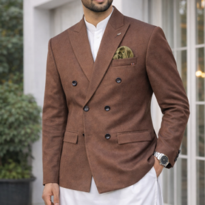 CHOCOLATE BROWN DOUBLE PRESS COAT