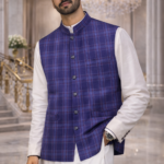 ROYAL BLUE PLAID WAISTCOAT