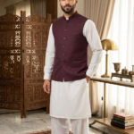 DEEP MULBEERY CHECKERED WAISTCOAT